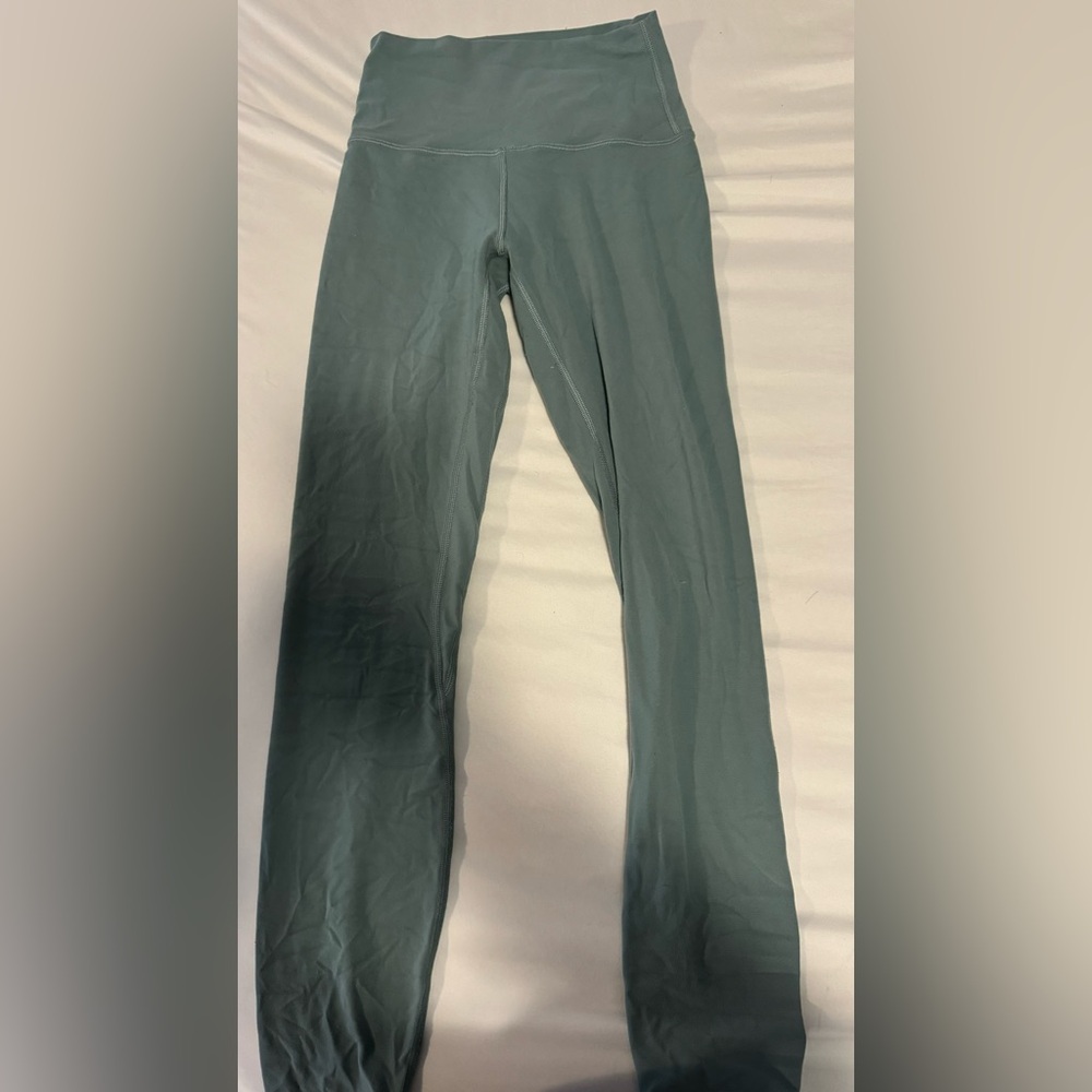 teal lululemon align leggings (worn down)